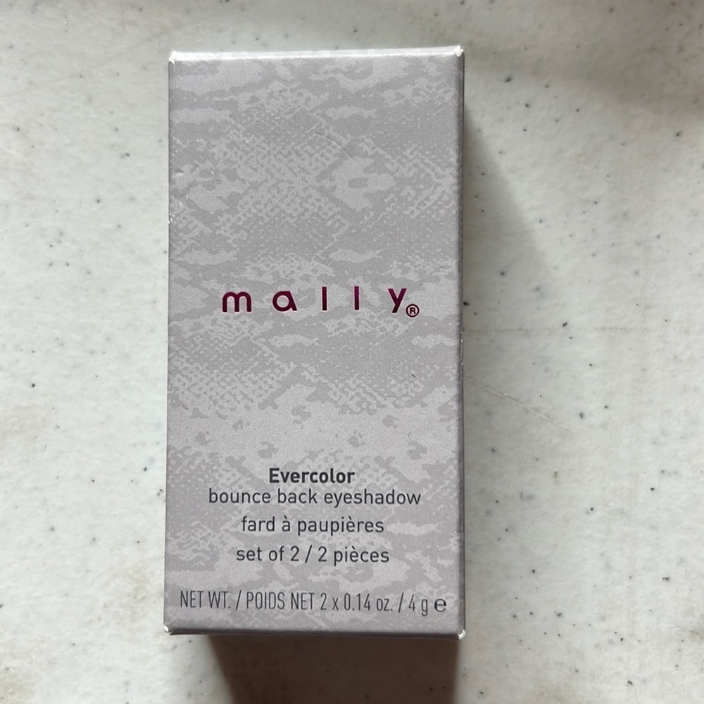NIB MALLY EVERCOLOR BOUNCE BACK EYESHADOW SET OF 2 CARAMEL SHINE & SUGARY PLUM
